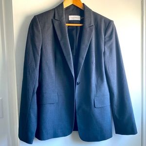 Like new - Calvin Klein Women’s Charcoal Classic Single-Button Blazer Size 6